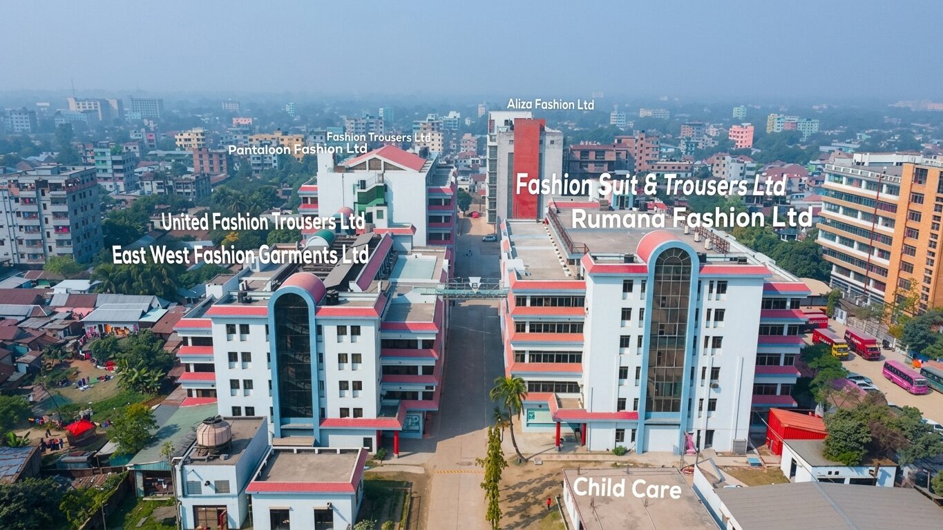 East West Industrial factory complex aerial view in Gazipur Bangladesh